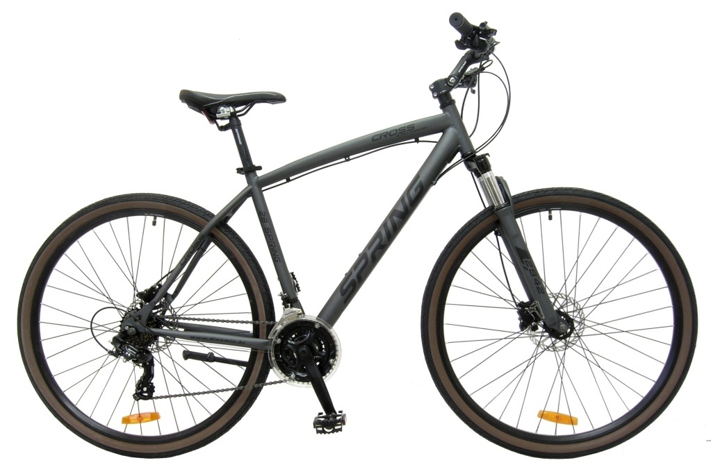 SPRING CROSS 28" L SIVO CRNI